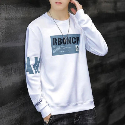 Spring and Autumn Sweater Men's Student Ins Long-sleeved T-shirt Men's Loose Trend All-match Men's Top