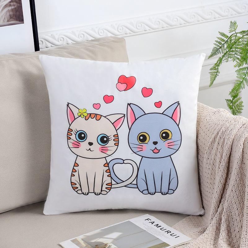Big Horn Deer Printing Pillow Car Waist Pillow Home Sofa Pillow Soft and Relaxing Artifact