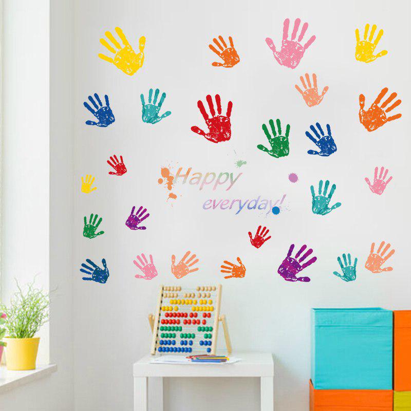 [Wall sticker ]New Diy Colorful Handprint Vinyl Wall Stickers For Kids Rooms Studio Wall Decals Refr