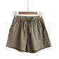 Cotton and Linen Bow Shorts for Women Summer High Waist Loose Thin All-match Wide-leg Three-point Pants Outer Wear Casual Short Pants Sports Shorts