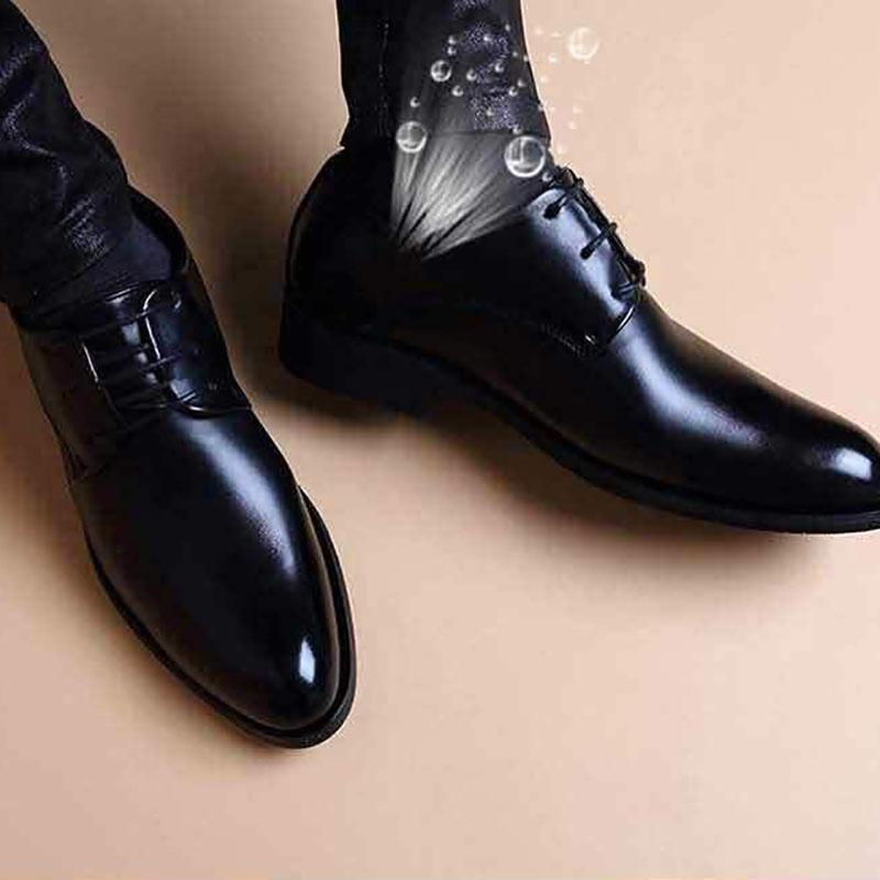 Men's Leather Shoes British Business Lace-up Men's Shoes Youth Simple and Versatile Dress Shoes