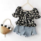 Girls Floral T-shirt Clothes, Children's Thin Top 3 4 5 6 7 8 Years Old Children's Birthday Dress