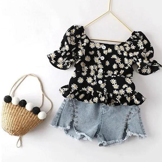 Girls Floral T-shirt Clothes, Children's Thin Top 3 4 5 6 7 8 Years Old Children's Birthday Dress