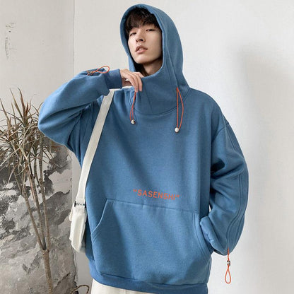 New Autumn and Winter Men's Cashmere Sweater Loose Pullover Hoodie High Collar Casual Coat