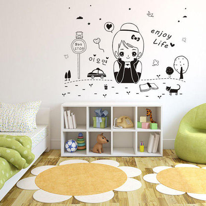 [Wall sticker ]Diy Home Decor Cute Mymoe Girls Wall Stickers For Children 'S Rooms Vinilos Kids Deca