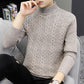 Winter Men's Wave Striped Warm Sweater Solid Color Round Neck Handsome Top All-match Fashion Knitted Jacket