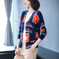 Autumn Winter Ladies Wool Cardigan  Single-breasted 3D Printing Cardigan Coat