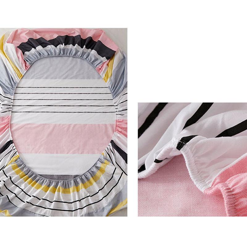 Skin-friendly Cotton Bed Cover Non-slip Fixed Mattress Cover Dust Protection Cover Bedding Cotton Bed Sheet Single Piece