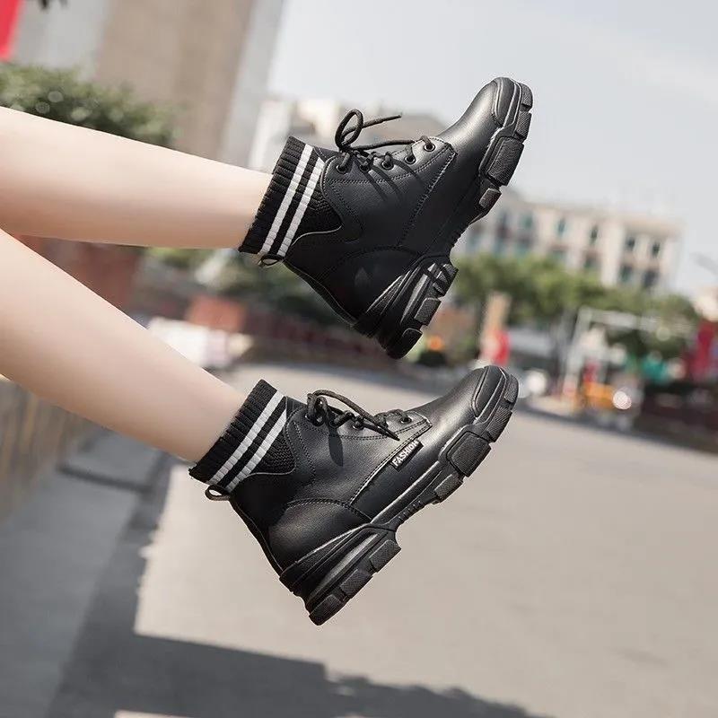 Martin Boots Women's Shoes All-match British Style Short Boots Winter  Cotton Shoes