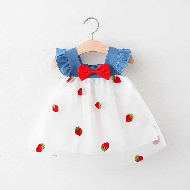 Little Girl Mesh Dress Summer Sweet Princess Skirt Bow Tutu Skirt Girl Backless Sleeveless Vest Skirt A-line Skirt