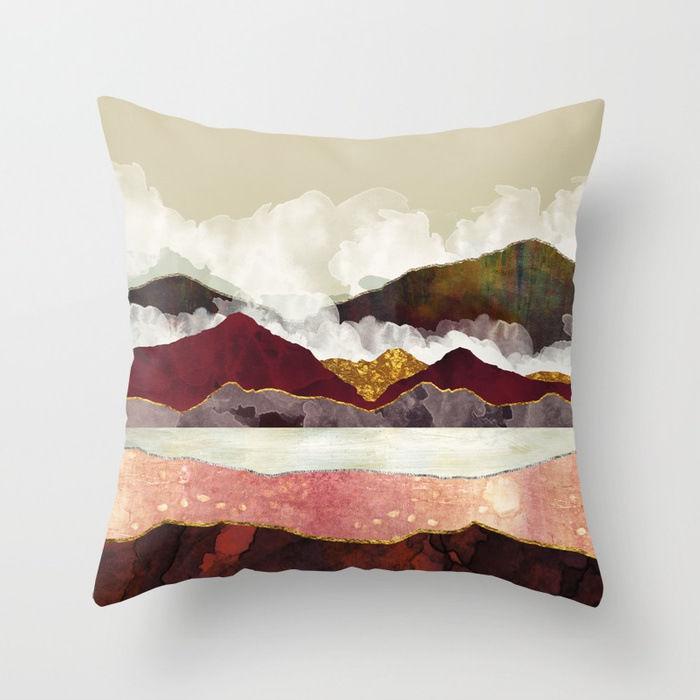 2pcs/set Creative Printing Sofa Cushion Cover+ Cushion Living Room Office Velvet Pillow Bedside Cushion Pillow