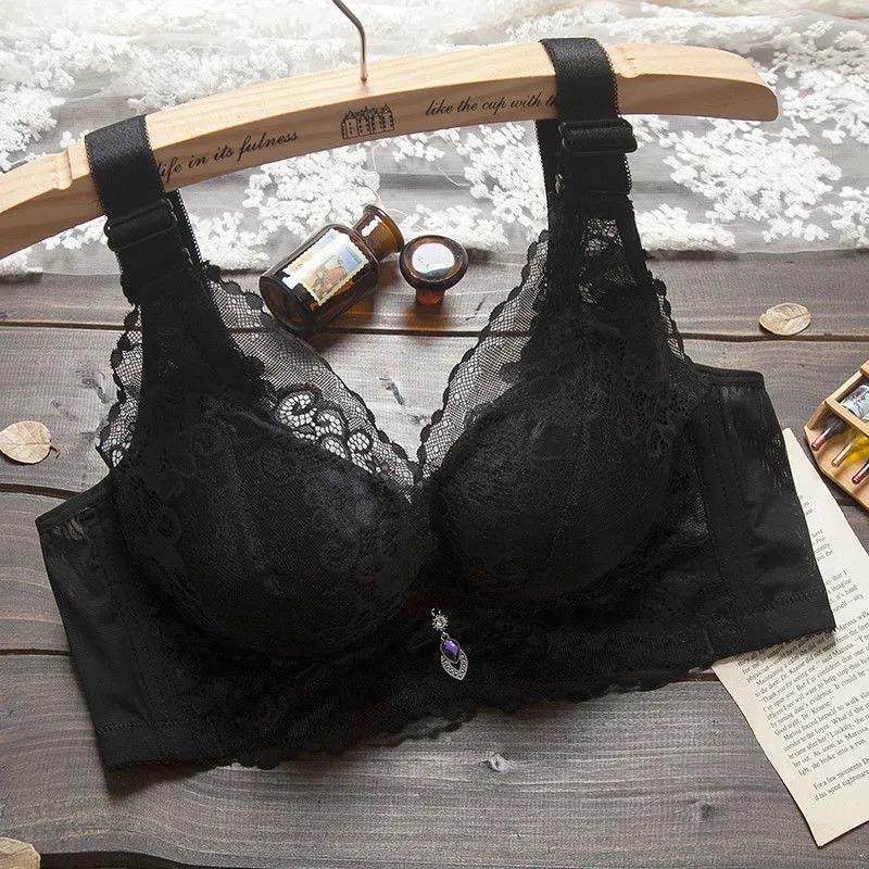 Spring Lace Sexy No Rims Gather Anti-sagging Breasts Women's Underwear Bra