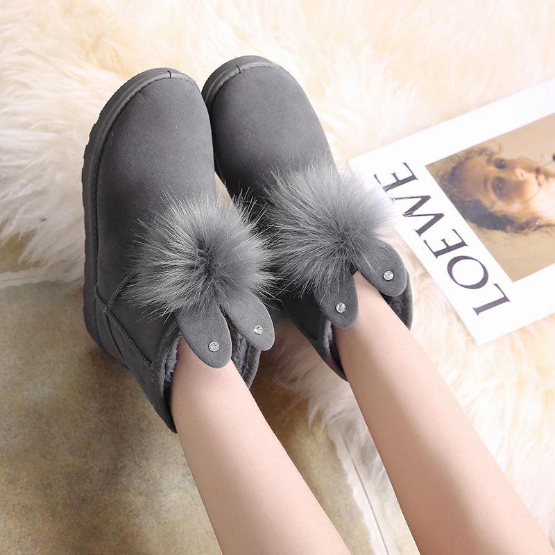 Women Winter Warm Boots Lady Snow Boots Fashion Rabbit Ears Wear Ankle Boots Winter Cotton Shoes