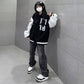 American Street Straight Jeans Female Autumn and Winter Models Hip Hop Letter High Waist Loose Slim Harsh Trousers Tide