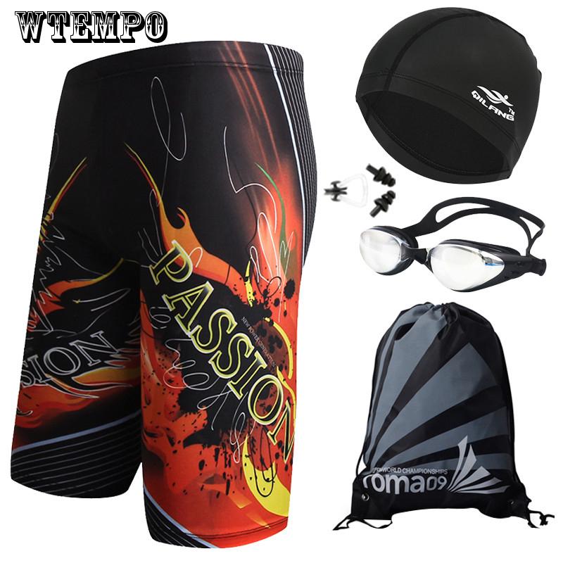 WTEMPO Swimming Trunks short swimsuits swimwear  beach shorts swimming cap swimming trunks suit