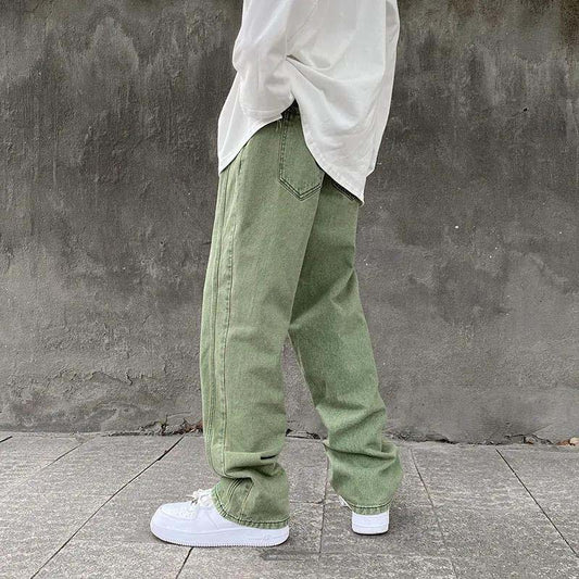 Draping Hip-hop Jeans Men's Spring Loose-fitting Straight Wide-leg Trousers