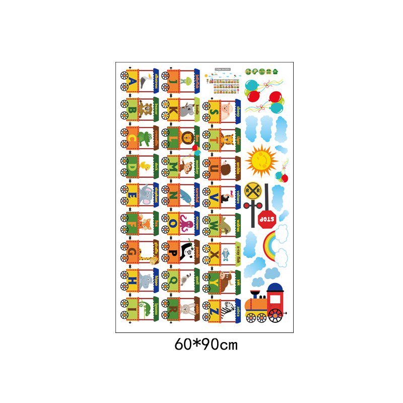[Wall sticker ]Cartoon English Letter Train Children Wall Stickers For Kids Rooms Nursery Baby Bedro