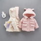 Girls Warm and Windproof Cotton-padded Jacket Plus Fleece Winter Coat Thick Padded Jacket