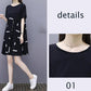 Large Size M-XXXXL Summer Polyester Short-sleeved Knee-length A-line Dress