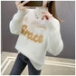 Chenille Lace Pullover Sweater Ladies Large Size Loose Half Turtleneck Sweater Solid Color Bottoming Knit Sweater