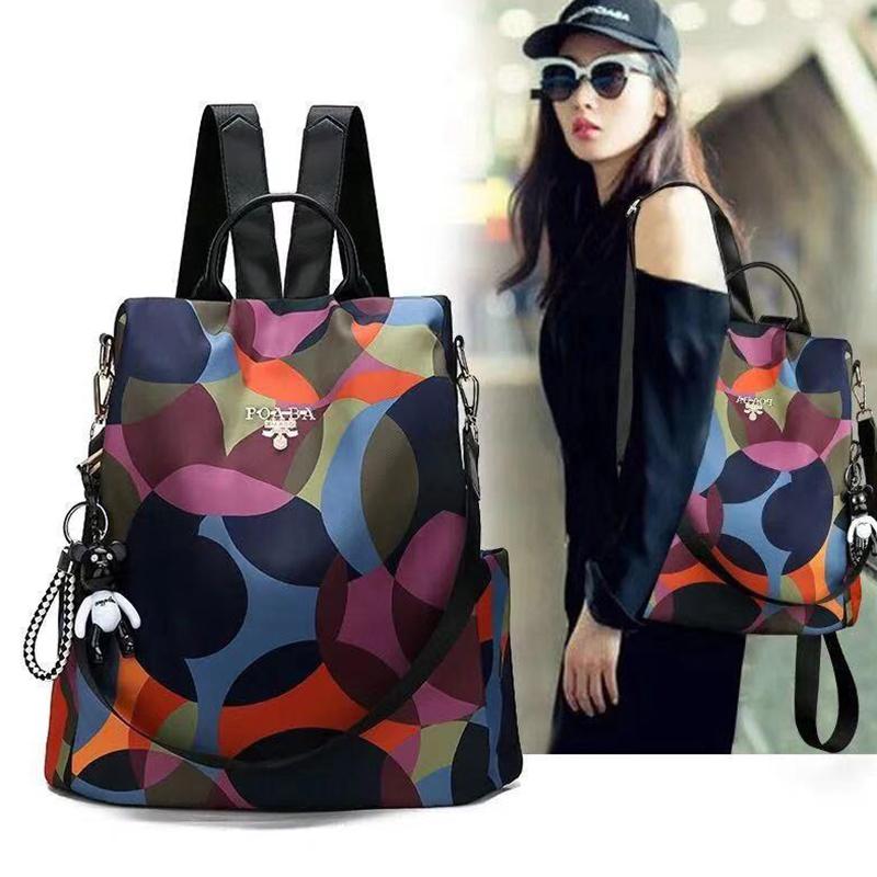 Backpack Ladies Trendy Fashion All-match Large-capacity Travel Oxford Cloth Canvas Small Backpack