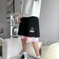 Summer Men's Thin Shorts Smiley Face Pattern Fake Two Loose Breathable Outer Wear Sports Pants Stitching Casual Five-point Pants