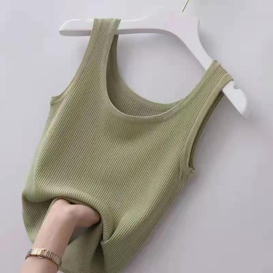 Women's Summer Ice Silk Camisole Outside Wear Large Size Slim Sleeveless Top Thin