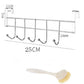 Stainless Steel Five-hook Cabinet Door Back Towel Rack Rag Rack 5-hook Coat Hook Kitchen Door Back Hook Rack With Cleaning Brush