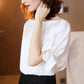 Women's Summer Short Sleeve Shirt Solid Color Large Size Loose Round Neck Top
