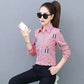 Women Striped Printed Shirt Slim Bottoming Shirt Summer Casual Thin Cardigan