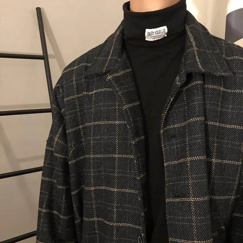 Plaid Jacket Men's Autumn and Winter Thick Loose Cotton-padded Jacket Youth Trend Retro Jacket