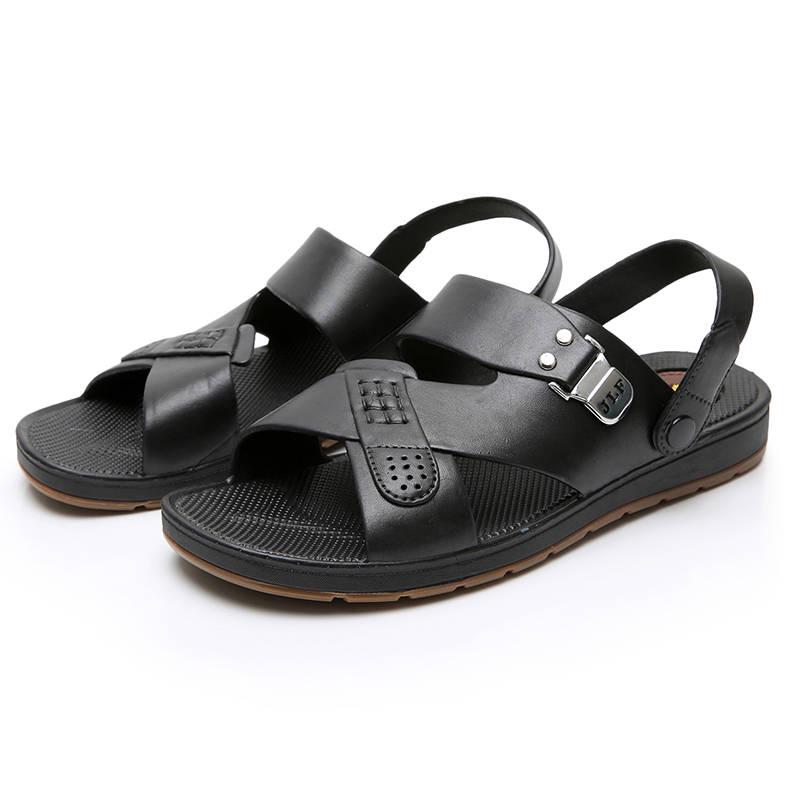 Summer Sandals Men Breathable Leather Sandals Man Flats Plus Size Fashion Casual Beach Men's Shoes