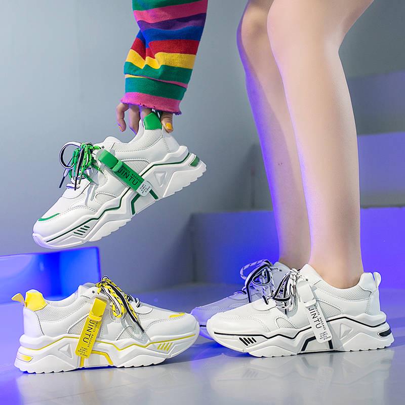 Women Trainers Running Shoes PU Leather White Fashion Sneakers Sneakers Ladies Outdoor Sport Shoes