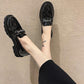 Women's British Style Leather Shoes Summer Thin Breathable Mesh Women's Single Shoes One-step Loafers
