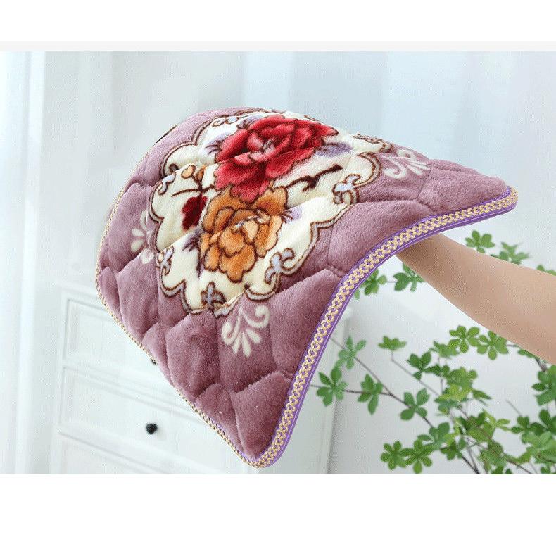 Non Slip Plush Cushion Thickened Indoor Flowers Pattern Chair Cushion Soft Warm Office Cushion