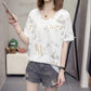 Short Sleeve T-Shirt Ladies Half Sleeve Summer Student Loose Large Size Women's Bottoming Shirt
