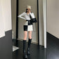 Retro High Waist PU Chessboard A Word Half Skirt Popular Stitching Colored Plaid Skirt Fashion Skirt