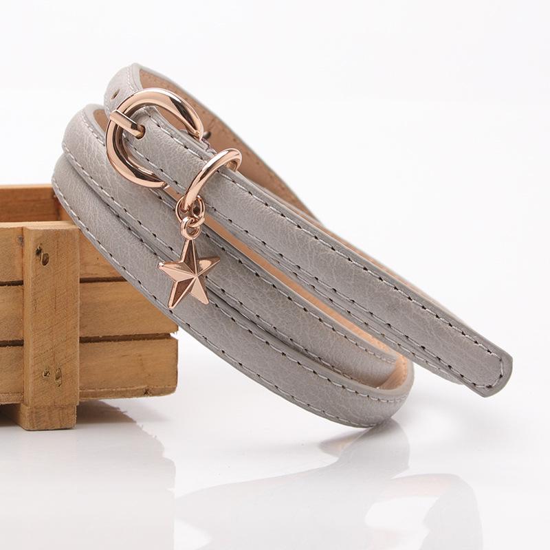 Ladies Star Pendant Decorative Thin Belt Fashion Belt Female Student Belt