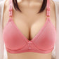 Fashion Large Size Front Buckle Breathable No Steel Ring Gathering Bra Soft and Comfortable Middle-aged and Elderly Women's Breast Underwear Bra
