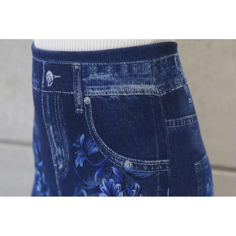 Colorful Floral Sexy Womens Skinny Blue Jean Denim Leggings Stretchy Jeggings Pants
