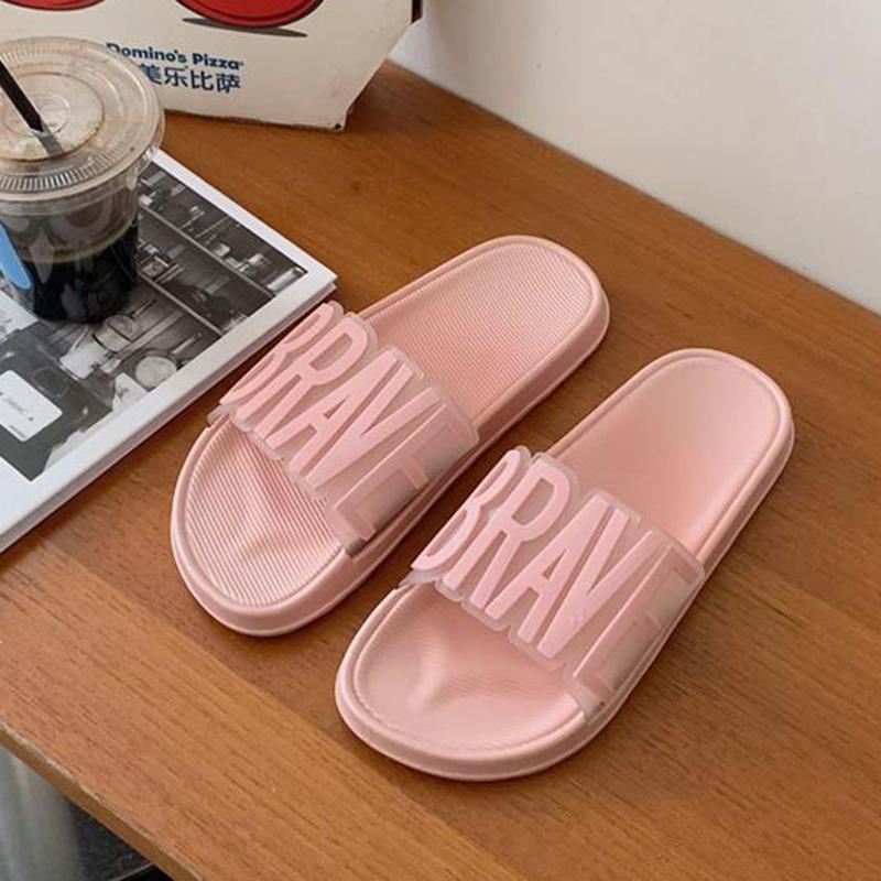 Slippers Female Summer Korean Style Fashion Indoor Home Home Non-slip Bath Sandals Outer Wear Letter Slippers