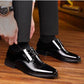 Mens Leather Shoes Men's Dress Shoes British Style Lace Up Pointed Toe Flats Big Size