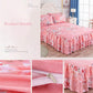 Four-piece Bed Skirt Printed Bedding Skin-friendly Sanding Quilt Cover Pillowcase Bilateral Bed Skirt Set