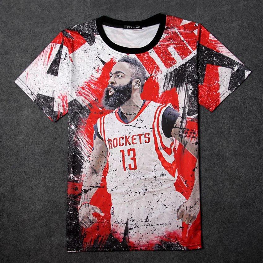 Basketball star T-shirt large size basketball clothes men's summer 3D printed short-sleeved T-shirt