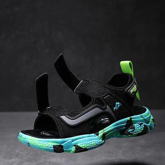 Boys Leather Sandals Summer Children's Beach Shoes Student Soft-soled Non-slip Shoes