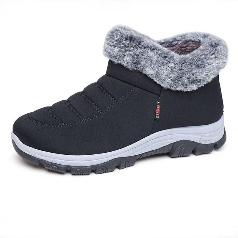 Winter Thickening and Velvet Snow Boots Women's Thick-soled Anti-skid Warm Waterproof Cotton Shoes One-step Short Boots