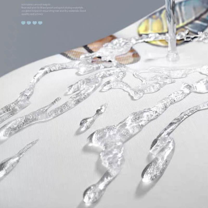 Bathroom Shower Curtain 180*180cm Waterproof Cloth Bathroom Shower Curtain Hanging Curtain Thickening Mold-proof Partition Curtain Free Perforation