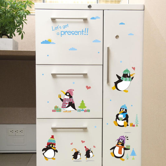Cartoon decoration wall stickers Kindergarten classroom layout happy penguin wall stickers