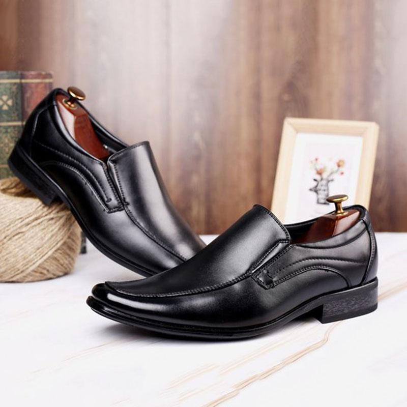 Vintage Design Men's Casual Leather Shoes High Quality Elegant Formal Wedding Casual Shoes Men Light Slip on Office Oxford