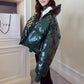 Winter Glossy Down Parka Women's Waterproof Coat Embroidery Jacket Ladys Warm Thick Casual Coat